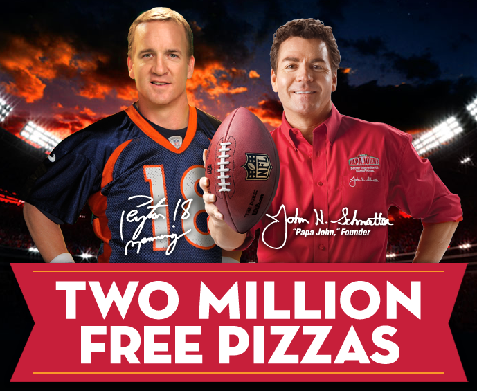 Papa John’s 2 Million Free Pizzas