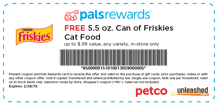 Free 5.5oz Friskies Cat Food Can