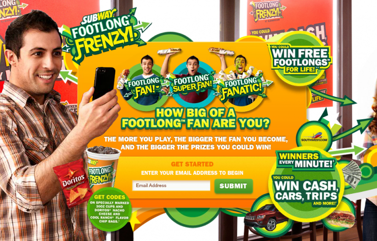 Subway Footlong Frenzy Instant Win Game
