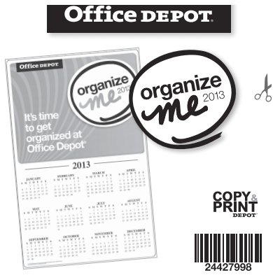 Office Depot: Free Organize Me 2013 Calendar