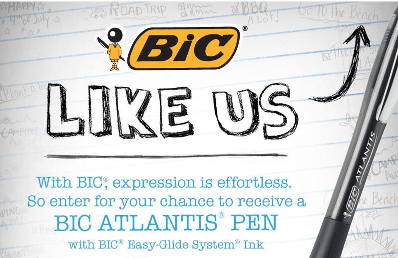 bic atlantis free pen giveaway