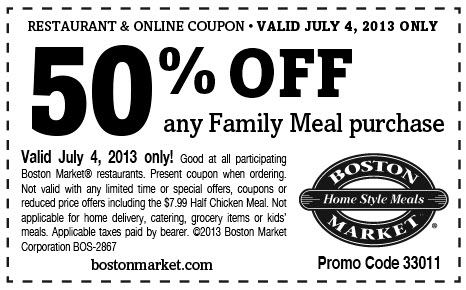 boston market coupon