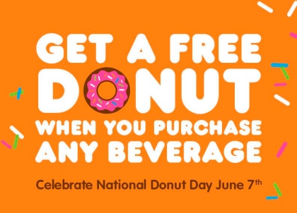 Dunkin’ Donuts: Free Donut With Purchase