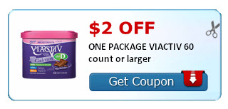 $2.00 off ONE PACKAGE VIACTIV 60 count or larger!