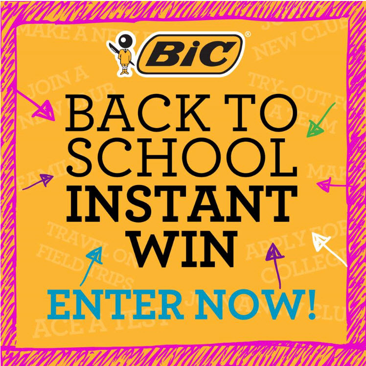 bic back to school instant win game