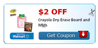 $2.00 off Crayola Dry-Erase Board and M&Ms