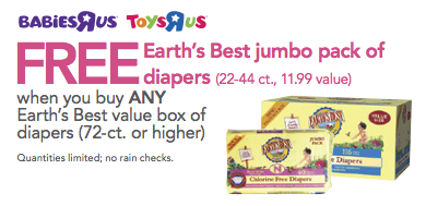 Babies R Us: Free Diapers W/ Purchase