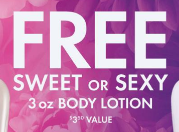 Bath & Body Works: Free Sweet or Sexy Body Lotion – Last Day