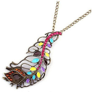 Peacock Dewdrop Pendant & Necklace Only $1.15 + $0.49 Shipping