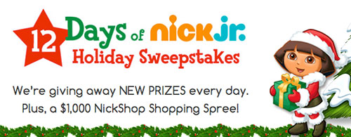 12 Days of Nick Jr Holiday Sweepstakes