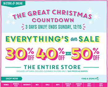 Old Navy Christmas Countdown Sale
