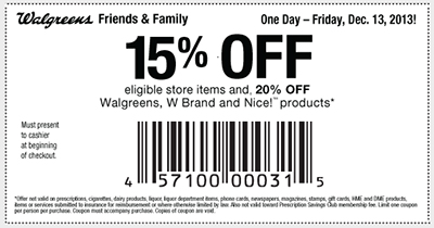 Walgreens Friends & Family Day: Today Only
