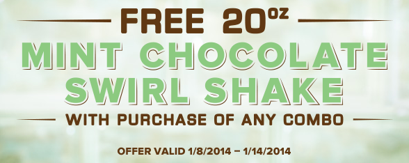 Arby’s: Free Mint Chocolate Swirl Shake W/ Purchase