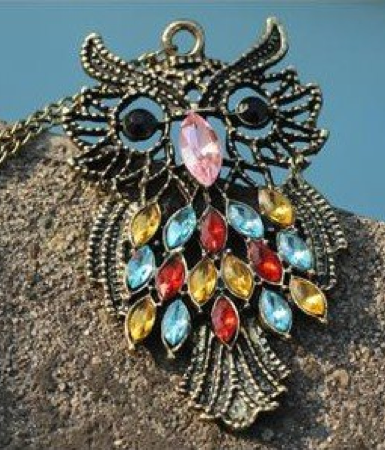 Crystal Owl Pendant & Necklace Just $1.03 + Free Shipping