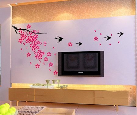Pink Cherry Blossoming Wall Sticker Just $2.99 + Free Shipping