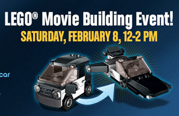 Lego Movie Building Event: Free Emmet’s Car – Today Only!