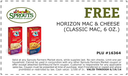 Sprouts: Free Horizon Mac & Cheese