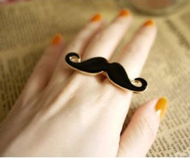 Handlebar Mustache Ring: $0.59 + Free Shipping