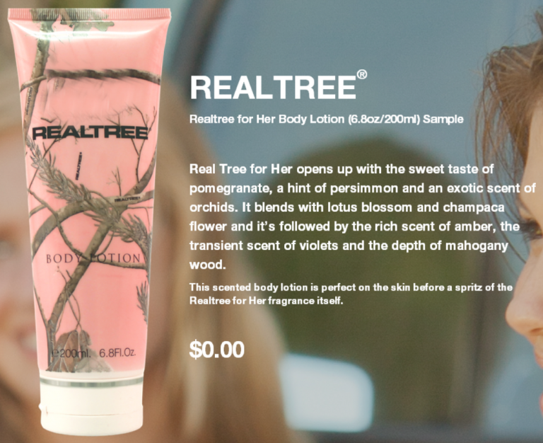 Free Realtree For Her Body Lotion Samples