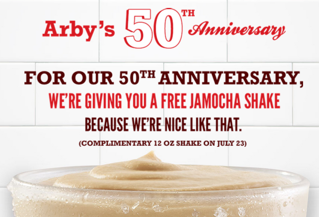 Arby’s: Free Jamocha Shake – July 23rd