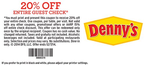 Denny’s 20 Off