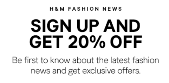 H&M Fashion News: 20% Off One Item