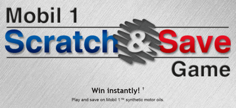 Mobil 1 Scratch & Save Instant Win Game