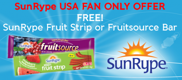 Free SunRype Fruit Strip or FruitSource Bar