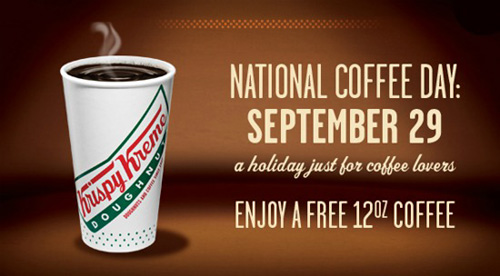Krispy Kreme: Free 12oz Coffee – 9/29