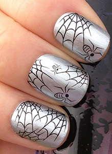 Nails with Spider Web art