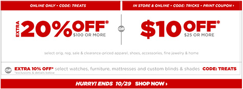 JCPenney: Get $10 Off $25 in-store or 20% off $100 online – Ends Today