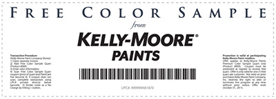 Free Kelly-Moore Paints Color Sample Quart