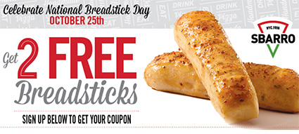 Sbarro: 2 Free Breadsticks