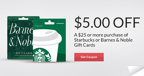 Rite Aid: $5 Off $25 Starbucks Gift Card
