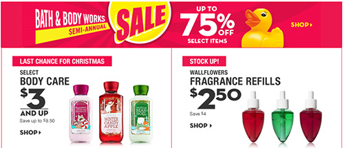 Bath & Body Works: Up To 75% Off Select Items