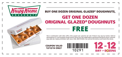Krispy Kreme: Buy One Get One Free Dozen Doughnuts