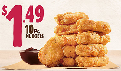 Burger King: 10-Pc Chicken Nuggets Just $1.49 (Reg $2.99)