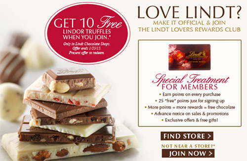 Lindt: 10 Free Lindor Truffles In-Store