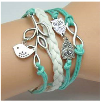 Green Owl Charm Bracelet Just $1.87 + Free Shipping