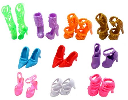 10 Pairs of Doll Shoes, Fit Barbie Dolls Only $1.91 + Free Shipping