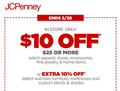 JCPenney: Take $10 Off $25 Or More