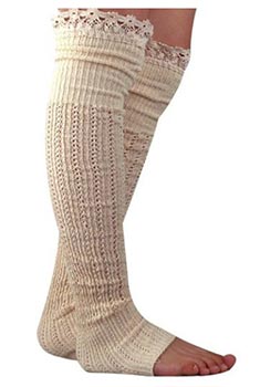 Lace Trim Cotton Knit Leg Warmers Only $7.72 + Free Shipping
