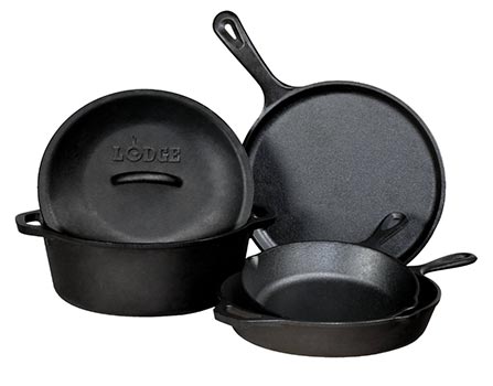 Lodge 5-Piece Pre-Seasoned Cast-Iron Cookware Set Only $63.99 (Reg $150.00)