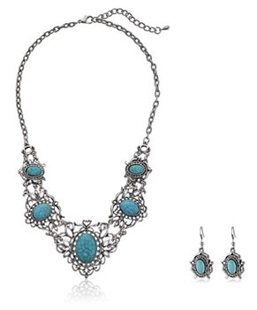Turquoise Necklace & Earrings Only $2.45 + $2.59 Shipping