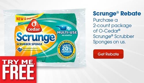 O-Cedar Sponges Free After Rebate