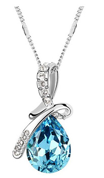 Silver Plated Crystal Drop Pendant Only $2.49 + Free Shipping