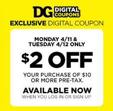 Dollar General: $2 Off $10 – Last Day