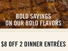 Outback Steakhouse: $8 Off 2 Dinner Entrees