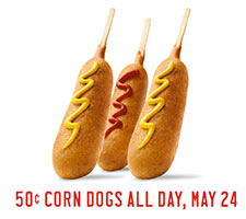 Sonic: $0.50 Corn Dogs All Day – May 24th