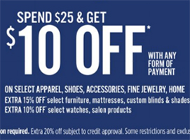 JCPenney: $10 Off $25 Until 09/05